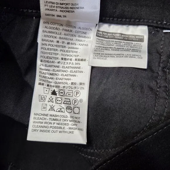Levis 720 Jeans Womens 31 High-Rise Skinny Black Stretch Denim New With Tags - Picture 8 of 8